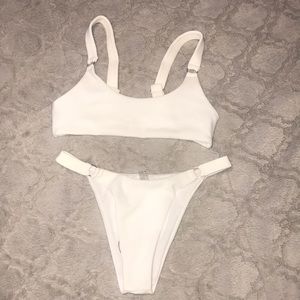 Super cute white two piece bathing suit
